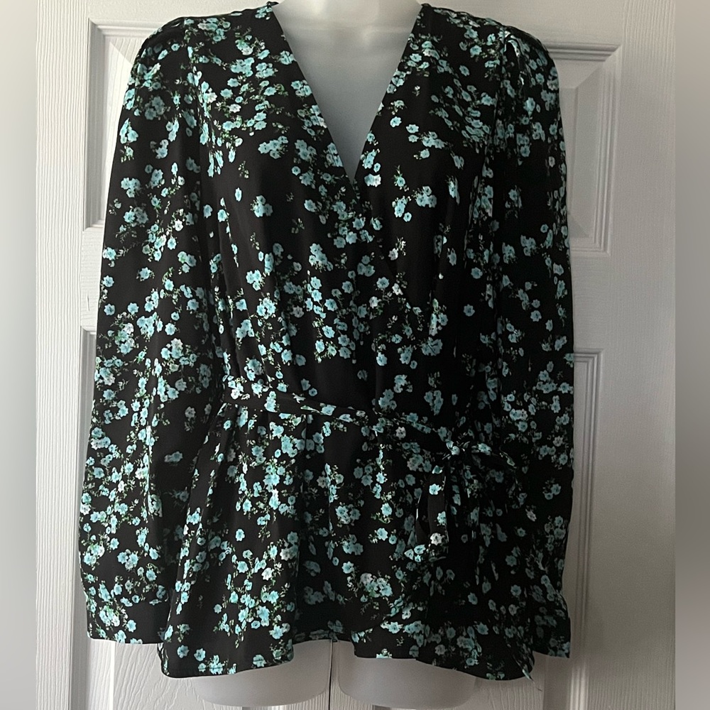 INC Floral Wrap Blouse NWT